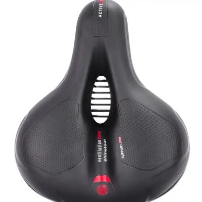 China Simple Waterproof Memory Foam Road Bicycle Hollow Seat Saddle Cushion Leather Mountain Bike Gel Saddle for sale