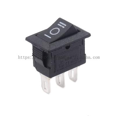 China 3 Pin 3A 250V 10*15mm Black Button Rocker Switch ON ON AC 10X15 Mini Rocker Power Switches KCD1-101 for sale