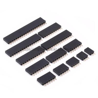 China Single Row Pin Female Header Socket PCB Pitch 2.54mm 1*2p-40p Pin Connector for sale