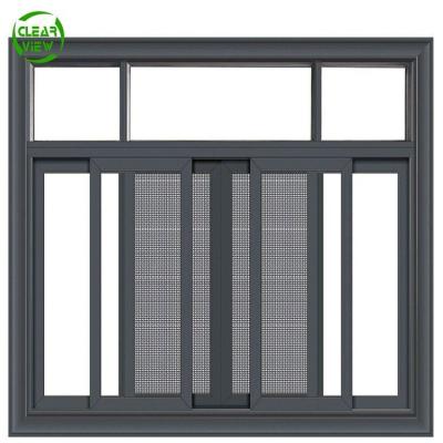 China Folding Screen Clearview Mesh Factory Bathroom Aluminum Glass Windows Safe Sliding Window Price for sale