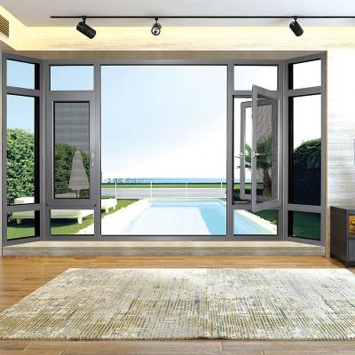 China Customized Folding Aluminum Glass Screen Design Australia Standard Low-E For Residential Used Casement Windows for sale