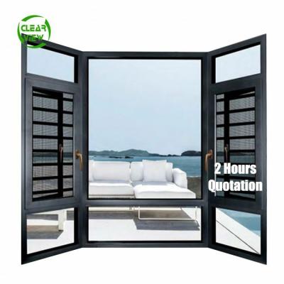 China Folding Aluminum Screen Clearview Casement Windows Factory Rainbow Suncatcher Bay Window Design for sale