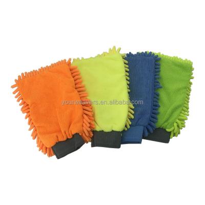 China Super Absorbent Single Side Car Chenille Noodle Microfiber Wash Premium Single Detailing Glove for sale