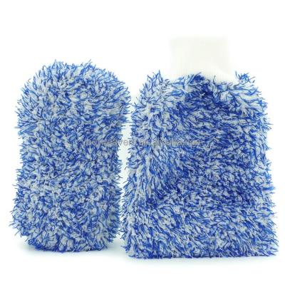 China OEM Quick Dry Size Mixed Color Plush White/Blue Microfiber Car Cleaning Sponge for sale