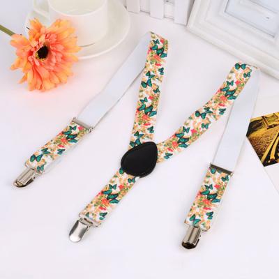 China Adjustable Braces Suspenders Multi - Multicolor Metal Buckle Belt Specifications Elastic Suspenders Belt for sale