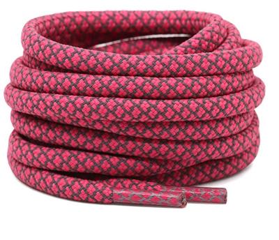 China Half Round Reflective Lace Red Colored Sporting Laces , Half Round Shoe Laces Strings for sale