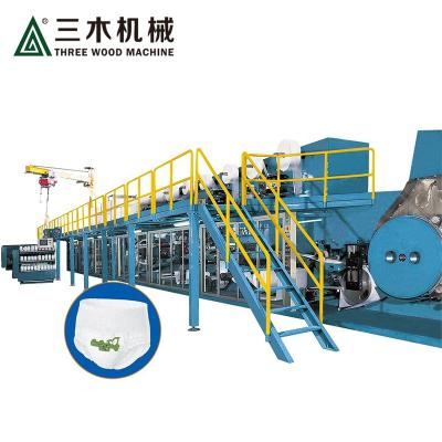 China Building Material Shops Large Width Belt T Shape Pets Baby Diaper Making Machine for sale