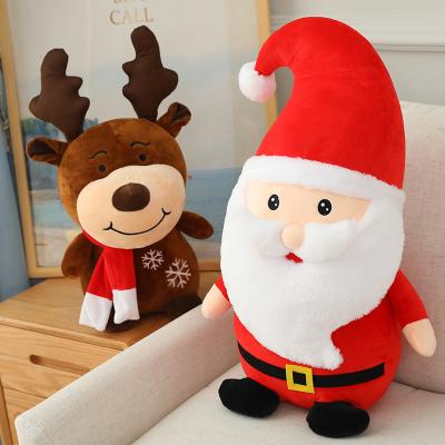 China Custom Christmas Eve Doll Plush Elk Pillow Christmas Tree Small Plush Santa Claus Gift Doll for sale