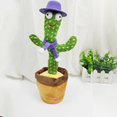 China OEM Electric Singing Plush Children's Plush Toys Saxophone Dancing Cactus Toys Plush Electronic Recording Toy for sale