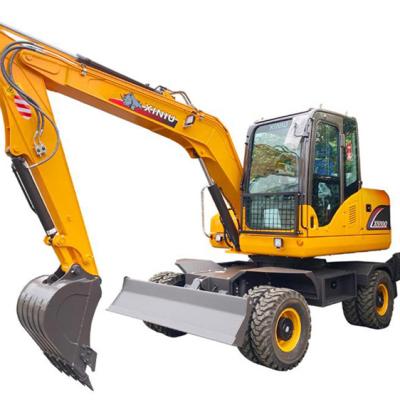 China New Hotels Truck Xn 100 Mini Hydraulic Excavator 8t Wheel Model Small Excavator With Long Arm Excavator for sale