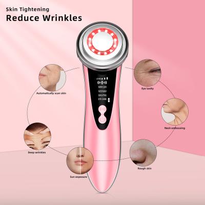 China Anti-Puffiness Private Label Beauty Home Ultrasonic Equipment Face Massager Hot Cold Instrument for sale