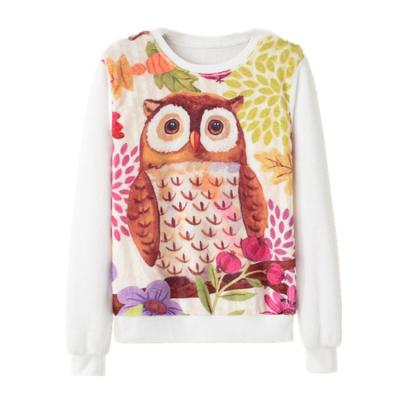 China New Fashion Girl Fashion Owl Tunic Tops Women's Soft Sweater Blouse Pullover Sweatshirts T-shirt Viable Wholesale Women for sale