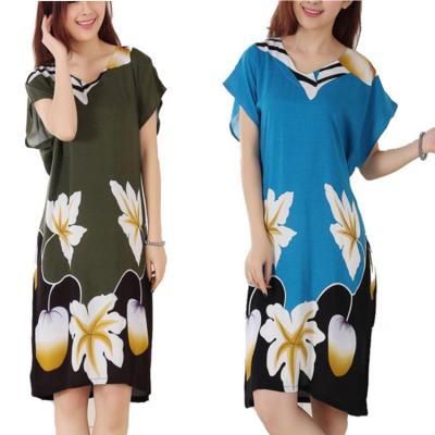 China Fashion New QUICK DRY Classic Printed Women's Cotton Summer Long Robe Sleepwear Nightgown Nightgown Pajamas for sale