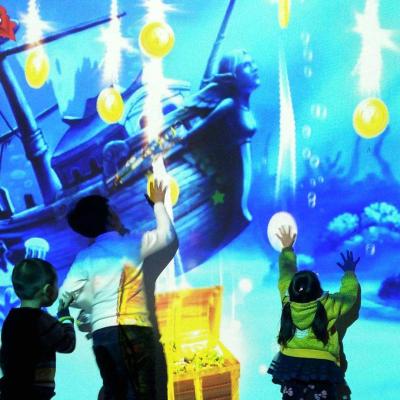 China kids 30points interactive ball throwing balls on the wall fast track laser module in 120fps,funny interactive wall interactive system F series for sale