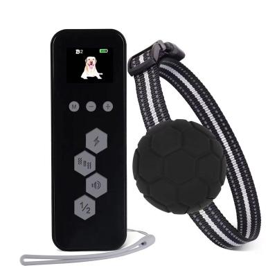 China Dogs Chase Training Collars Football Shaped Waterproof Color Screen 1640FT Remote Control Dog Shock Collar for sale