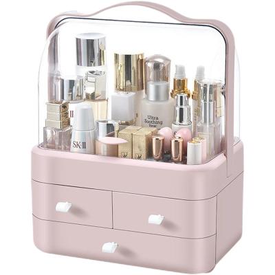 China Modern Design Plastic Dustproof Desktop Storage Drawer Cosmetic Storage Box for sale