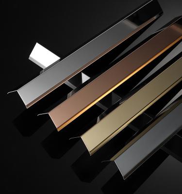 China Modern Made in Trim L Shaped Stainless Steelshape Rose Gold Profile Decorative Strip Tile for sale