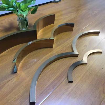 China Hot Sale Modern Arch And Flower Metal Corner Inlay Strips Decoration Gold Strip For Wall Tile Trim For Corner Guard for sale