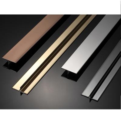 China Modern High End Home Decor Accessories Non-Fading Metal Strips 316 T Profile Stainless Steel Strip for sale