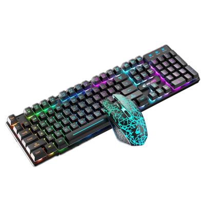 China 2.4G wireless technology top quality radio charging set lighted keyboard and mouse set (black light) for sale