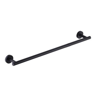 China Modern METALIQUE 23.6 Inches SUS304 Stainless Steel RUSTPROOF Matt Black Towel Bar Wall Mount for sale