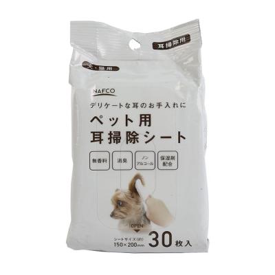 China Sustainable Pet Grooming And Wholesales 40g Woven Fabric 30pcs Dog Ear Non Small Cleaning Disposable Pet Wet Wipes for sale