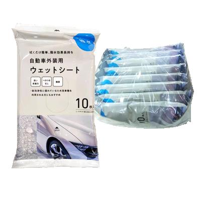 China Japan Market Made In China Automobile Shell Anti Water 10pcs/pack Large Size Sanitary And Hygienic Car Wet Wipe for sale