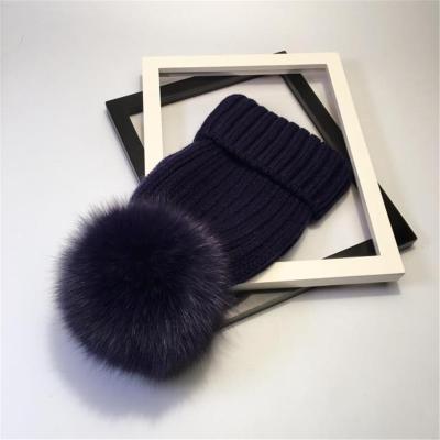 China 2020 New COMMON Natural Fur Pom Pom Hat Fashion Winter Hat For Girl Women Warm Beanies for sale