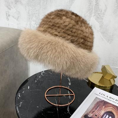 China JOINT Mink Hat Winter Women Warm Hat Luxury Without Gutters for sale