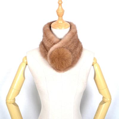 China Custom Women's Outdoor Winter Warm Mink Scarf And Hat Short for sale