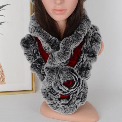 China Medium Hot Sale Real Rex Rabbit Fur Scarf Women Fashion Style Autumn Winter Muffler Elegant Custom Shawls Customized MOQ for sale