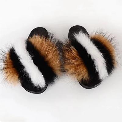 China CUSHIONING real raccoon fur slippers fur slippers raccoon fur slippers for sale