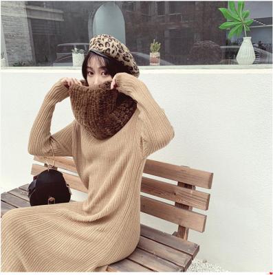 China Elastic Rabbit Hair Shawl Clothing Decoration REX Rabbit Hair Fur Neck Blanket Knitting Bib Encrypyion Thickened Scarf Shoulder Blanket for sale