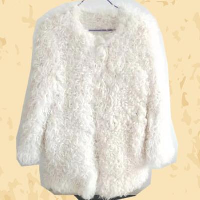 China Fashionable Women's Winter Anti-wrinkle Knitted Sheep Fur Coat Fur Jacket SHUANGDEFUR for sale