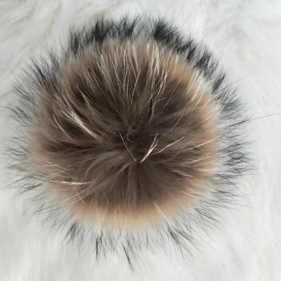 China 2021 promotional gift cute raccoon fur pom pom/pom raccoon fur ball raccoon fur with snap for sale