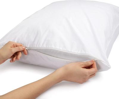 China Case 100% - Basics Anti-Static Cotton Hypoallergenic Pillow Protector Queen, White for sale