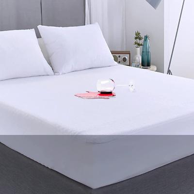 China Full Normal Waterproof Mattress Protector Washable White Silent Anti-bacteria Mattress Protector Premium Soft Cotton Terry for sale