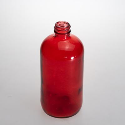 China Custom Empty Personal Care Round 1000ml Boston Glass Bottle Color Paint for sale