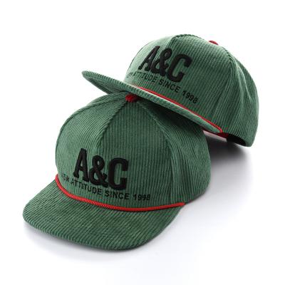 China Custom Embroidery Bill Corduroy Snapback Hat Wholesale Fashion High Quality Cheap Flat Surface COMMON Selling COMMON for sale