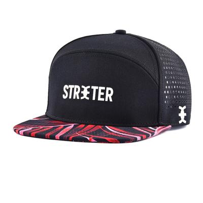 China JOINT Melin Style Logo Laser Print Custom Silk Holes Perforated Hat Snap Back Covers Snapback Cap for sale