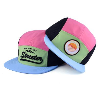 China Custom Multicolor COMMON Plain 5 Panel White Hats, Wholesale Design Your Own Woven Label Embroidered Camp 5 Panel Hat for sale