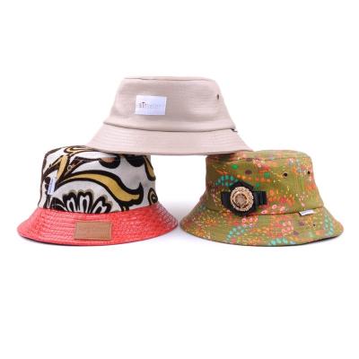 China Hot Sale Wholesale Designer Bucket Hat Women Premium Single Image Cotton All Over Print Bucket Golf Hat Online for sale