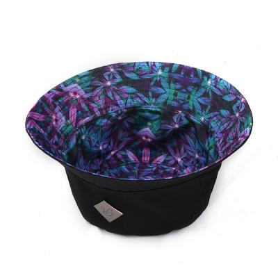 China Custom 100% Reversible UV Resistance Logo Print Metal Cotton Fashion Bucket Hat Fishing Hat for sale