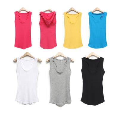 China High Quality Anti-Shrink Fitness Girl Soft Vest, Custom White Logo Sleeveless Shirts With Hooded Women Yoga Yoga for sale