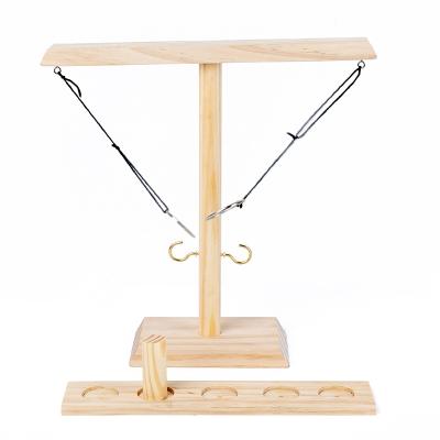 China Hot Sale Ring Toss Games Gifts for Kids Adults Hand Held Board Games with Ladder Ring Toss Hooks Wooden Shooting for sale