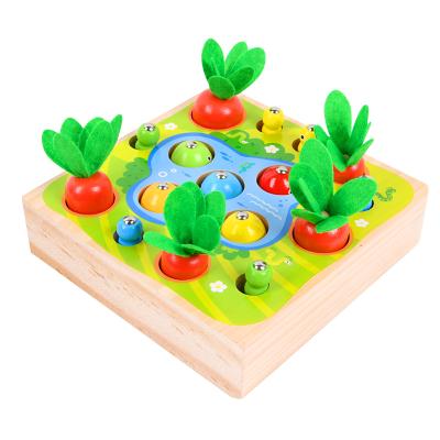 China Children's Learing Toys Christmas Gift Kids Magnetic Carrots Fish Fun Farm Game Toys Children Educational Wooden Toy for sale