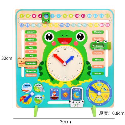 China Amazon Hot Selling Multifunction Diy Calendar Clock Toy Preschool Educational Children Learning Cognitive Period Calendar Clock Wooden Toy/Season Month for sale