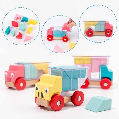 China Eco-friendly Toys Material Wholesale Children Educational Building Blocks Machine Collecting Toy Truck for sale