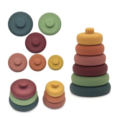 China From Toy Factory Wholesale New Round electronic silicone fully stacking building block toys for kids for sale