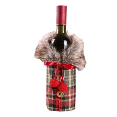 China Eco-Friendly.Reusable Wine Decorations Christmas Gift Home Wine Bottle Cover Creative Holiday Wine Bottle Dress Christmas Bag for sale